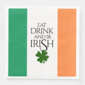 Kleeblatt isst trinken und irische Flagge führen Serviette (Vorderseite)