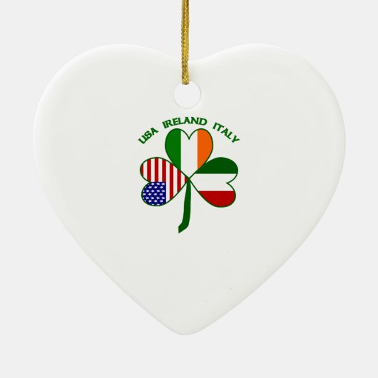Kleeblatt Italien USA Irland Keramik Ornament (Hinten)