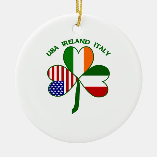Kleeblatt Italien USA Irland Keramikornament (Vorne)