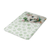 Kleeblatt Katze mit blauen Augen Badematte (Schrägansicht)