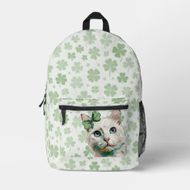 Kleeblatt Katze mit blauen Augen Bedruckter Rucksack