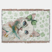 Kleeblatt Katze mit blauen Augen Decke (Vorderseite)