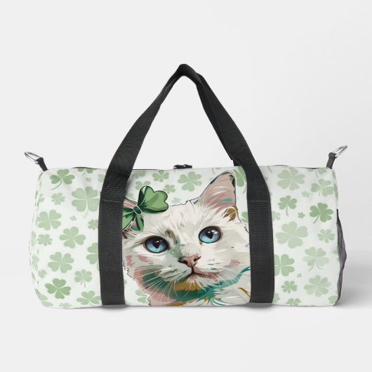 Kleeblatt Katze mit blauen Augen Duffle Bag (Vorderseite)