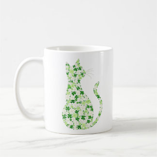 Kleeblatt Katzen-Silhouette - St. Patrick's Day Pa Kaffeetasse
