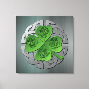 Kleeblatt - keltischer Knoten - 4 Evangelisten Leinwanddruck
