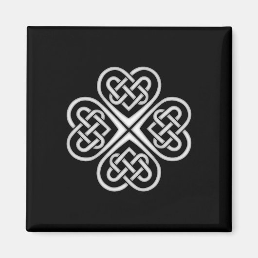 Kleeblatt, keltischer Knoten, Irisches Kleeblatt, Magnet (Vorne)