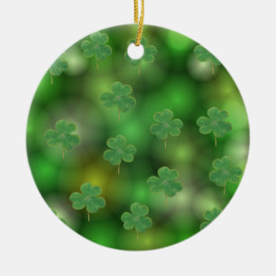 Kleeblatt Keramik Ornament