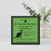 Kleeblatt Kitty St. Patrick's Day Einladung (Stehend Vorderseite)