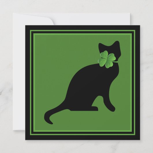 Kleeblatt Kitty St. Patrick's Day Einladung (Rückseite)