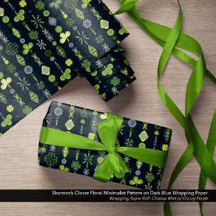 Kleeblatt Kleber Blumenmuster Minimalistisches Mus Geschenkpapier