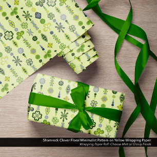 Kleeblatt Kleber Blumenmuster Minimalistisches Mus Geschenkpapier
