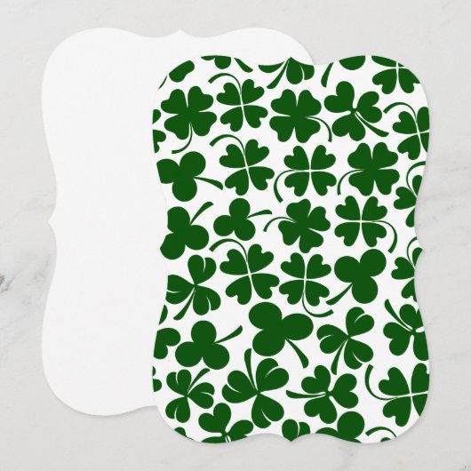 Kleeblatt-Klee Einladung (Vorne/Hinten)