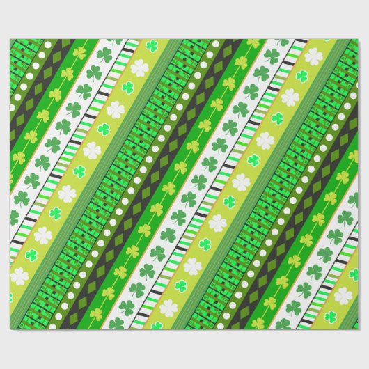 Kleeblatt, Klee Patrick's Day Geschenkpapier (Flach)
