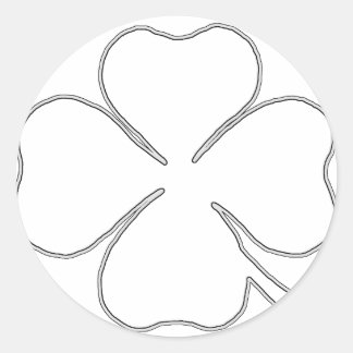 Kleeblatt-Kontur-Aufkleber Runder Aufkleber