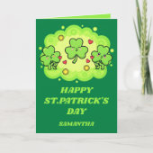 Kleeblatt Küsse St. Patrick's Day Karte (Vorderseite)