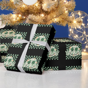 Kleeblatt-Lächeln-Gesicht Lustiger St. Patrick's D Geschenkpapier