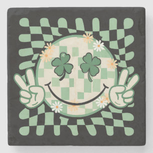 Kleeblatt-Lächeln-Gesicht Lustiger St. Patrick's D Steinuntersetzer