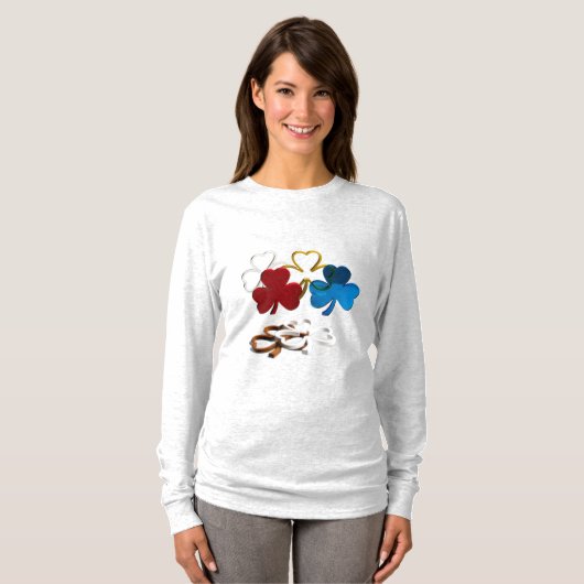 Kleeblatt Langarm Oberteil T-Shirt (Vorne ganz)