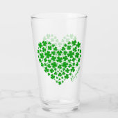 Kleeblatt Leaf Clover Green Heart St Patrick's Day Glas (Rückseite)