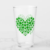 Kleeblatt Leaf Clover Green Heart St Patrick's Day Glas (Vorderseite)