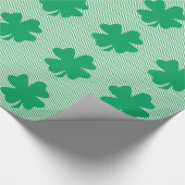 Kleeblatt Leaf Green Stripes St Patrick's Day 2024 Geschenkpapier (Ecke)