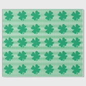 Kleeblatt Leaf Green Stripes St Patrick's Day 2024 Geschenkpapier (Flach)