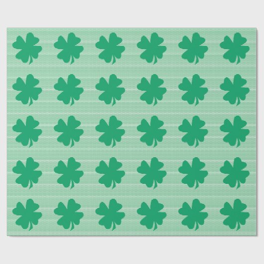 Kleeblatt Leaf Green Stripes St Patrick's Day 2024 Geschenkpapier (Flach)