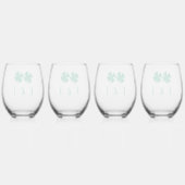Kleeblatt Leaf Monogram St Patrick's Day Gift Set Weinglas Ohne Stiel (Hinten)