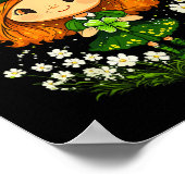 Kleeblatt Leprechaun Girls St Patricks Day L Poster (Ecke)