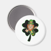 Kleeblatt Leprechaun Magnet (Vorderseite/Rückseite)