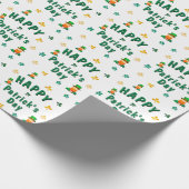 Kleeblatt Leprechaun Patrick's Day Geschenkpapier (Ecke)