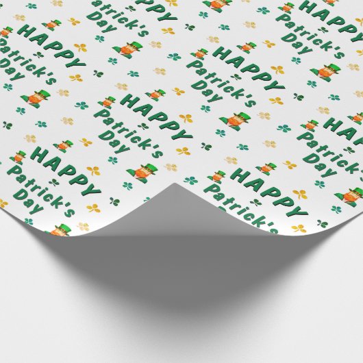 Kleeblatt Leprechaun Patrick's Day Geschenkpapier (Ecke)