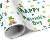 Kleeblatt Leprechaun Patrick's Day Geschenkpapier (Rolleneckpunkt)