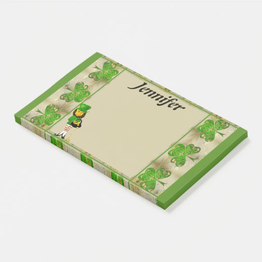 Kleeblatt Leprechaun Post-It-It-Notes Post-it Klebezettel (angewinkelt)