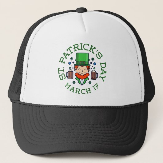 Kleeblatt leprechaun truckerkappe (Vorderseite)