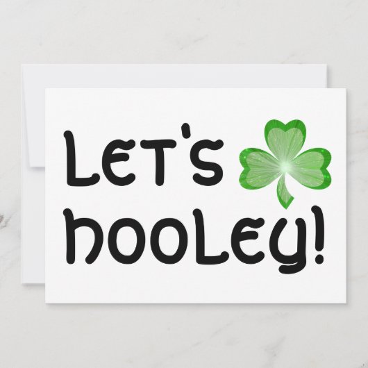 Kleeblatt 'Let's Hooley' Einladung weiß (Vorderseite)