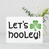 Kleeblatt 'Let's Hooley' Einladung weiß (Stehend Vorderseite)