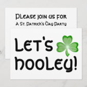 Kleeblatt 'Let's Hooley' Einladung weiß (Vorne/Hinten)
