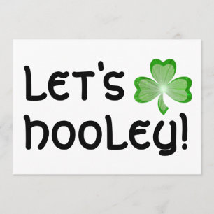 Kleeblatt 'Let's Hooley' Einladung weiß