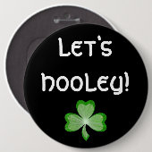 Kleeblatt 'Let's Hooley!' Taste schwarz Button (Vorne & Hinten)