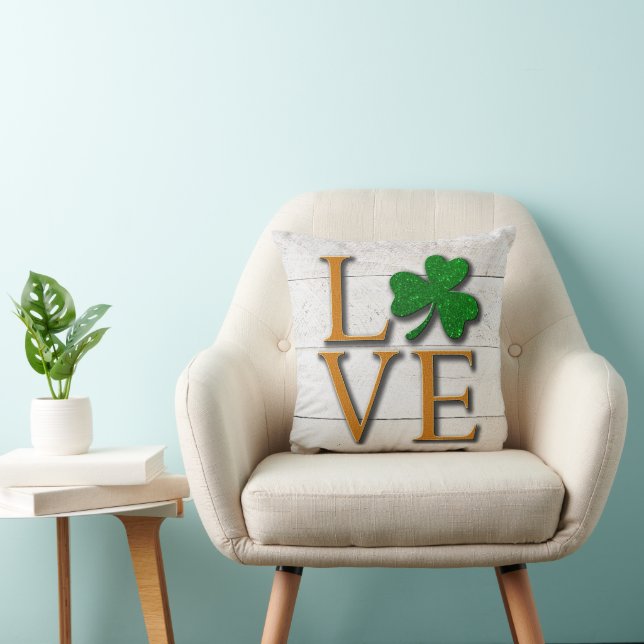 Kleeblatt Liebe St. Patrick's Day Kissen (Stuhl )