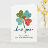 Kleeblatt Liebt dich Oma Karte (Gelbe Blume)