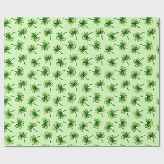 Kleeblatt Light Green St Patrick's Day Geschenkpapier (Flach)