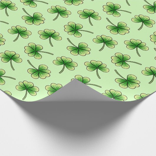 Kleeblatt Light Green St Patrick's Day Geschenkpapier (Ecke)