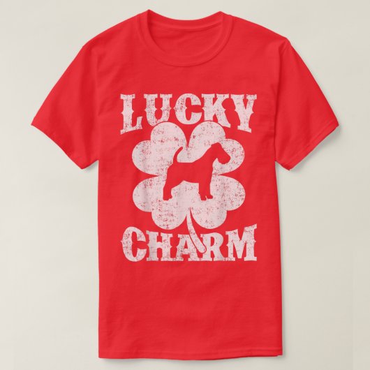 Kleeblatt Lucky Charm Wire for Terrier Dog St Patr T-Shirt (Design vorne)