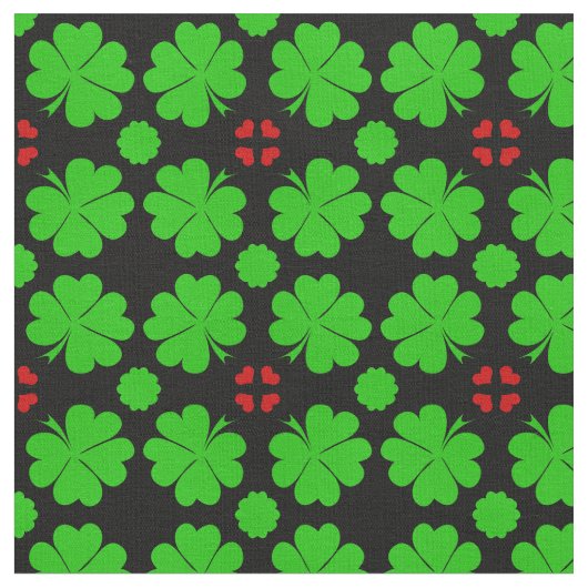 Kleeblatt & Lucky Clover Leaf trendige Stoffmode Stoff (Nahaufnahme)