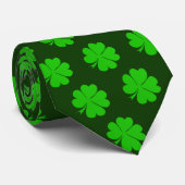 Kleeblatt & Lucky Clover mit Monogramm / St Patric Krawatte (Gerollt)