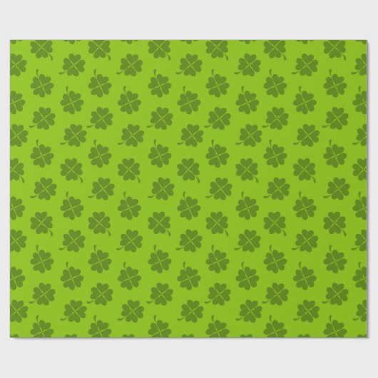 Kleeblatt, Lucky Clover Pattern, St. Patrick Geschenkpapier (Flach)