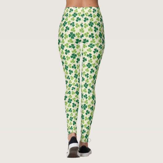 Kleeblatt Lucky Clover Pattern St Patrick's Day Leggings (Rückseite)