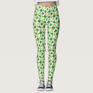Kleeblatt Lucky Clover Pattern St Patrick's Day Leggings